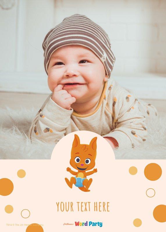 Word Party Baby Milestone Card Orange